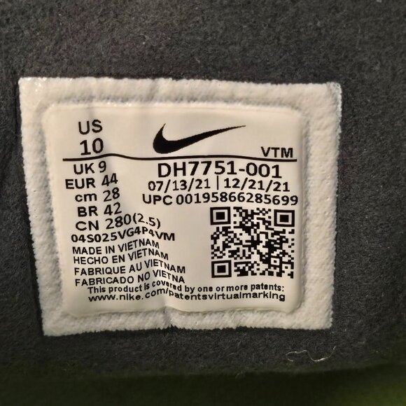 EUC Nike Waffle One Crater Anthracite Men's Size 10 - Picture 2 of 10